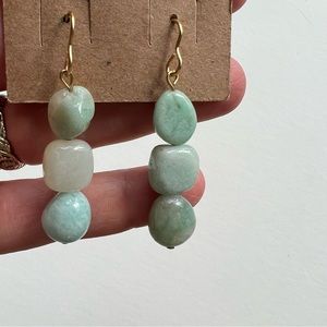 Amazonite Gemstone Earrings:Anthropologie inspired Handmade-NWOT